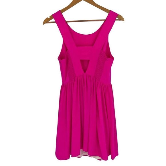 Amanda Uprichard hot pink silk fit and flare sleeveless lined dress size small - Picture 3 of 8